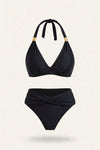 Halter Push-Up Split Swimsuit