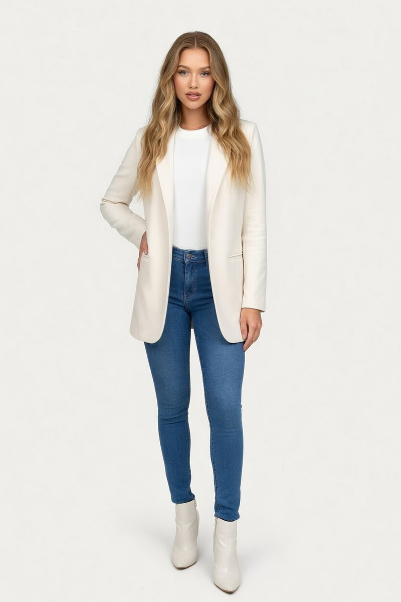 Lapel Woolen Coat — front view