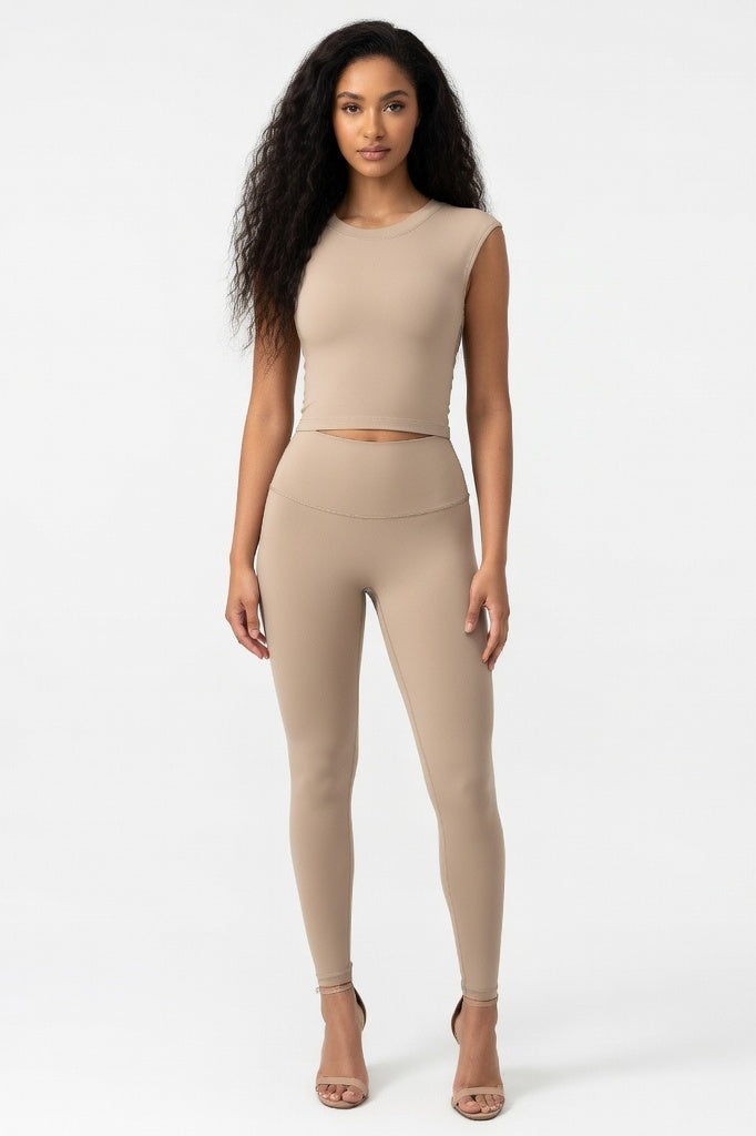 Backless Sports Bra Top — Khaki