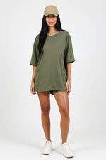Cotton Utility Jumpsuit — Army Green