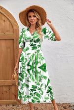 Printed Midi Dress — Light Green — colour variant