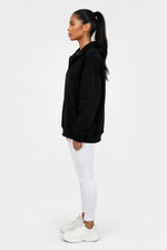 Hooded Sweatshirt with V-Tie Detail — side view