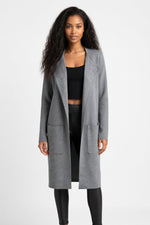 Tailored Wool-Blend Coat — Dark Grey