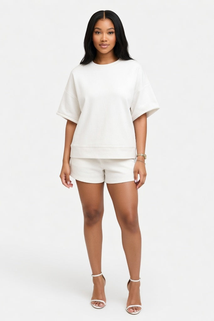 Loose Fit Co-ord Set — White