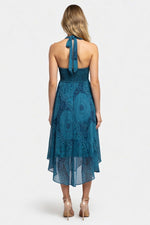 Rose Print Versatile Midi Dress — back view