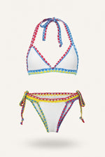 Crochet Bikini Set — Floral Blue