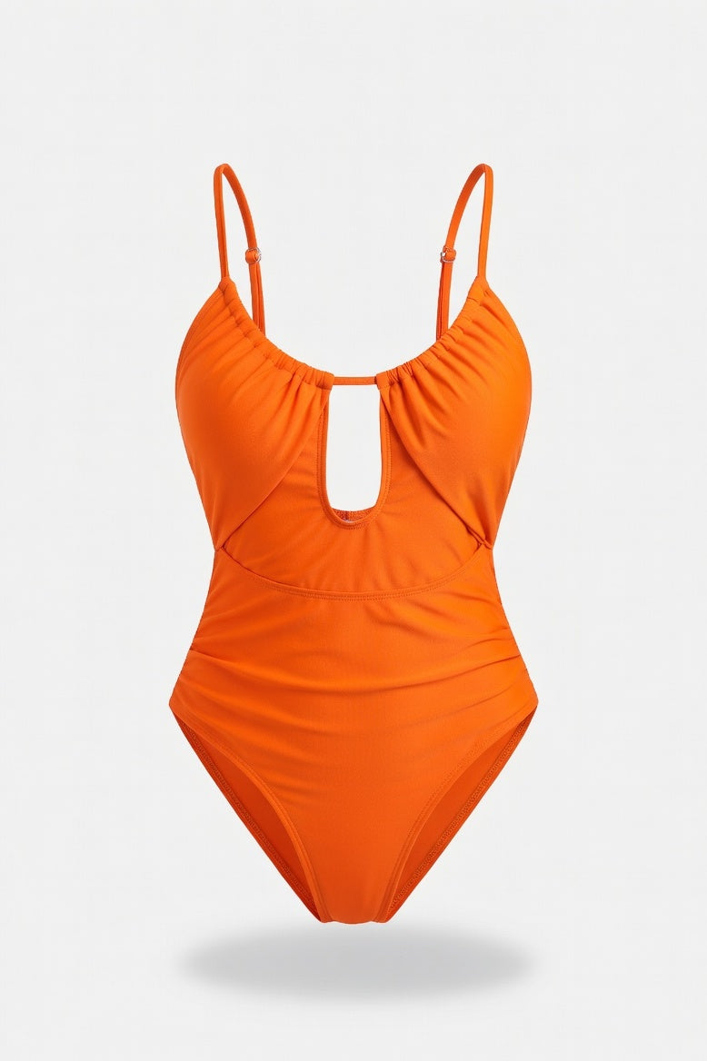 Sculpting One-Piece Swimsuit — Orange