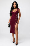 Button Detail Bodycon Dress