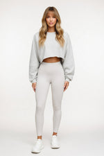 Cropped Long Sleeve Top — front view