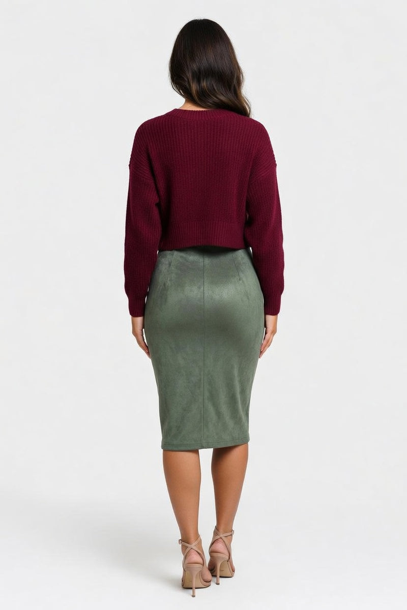 Suede Mini Skirt — back view