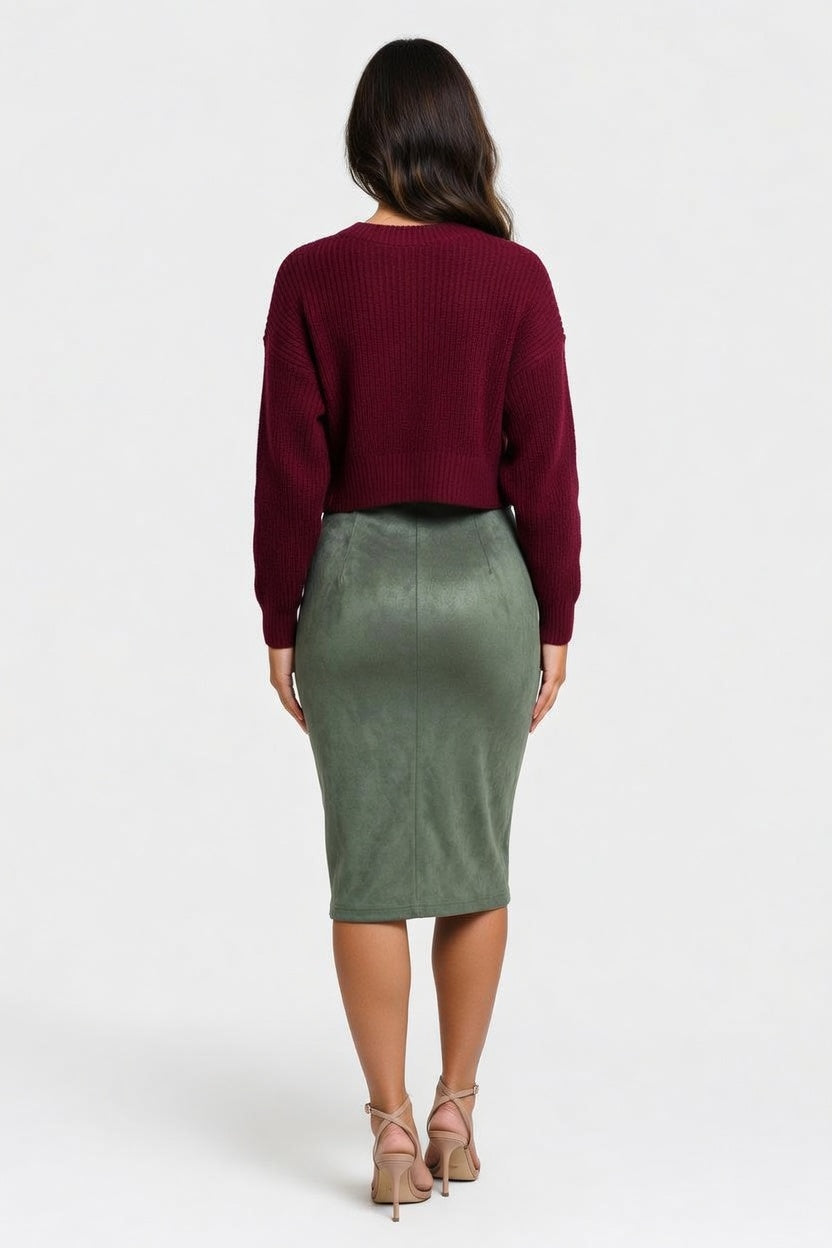 Suede Mini Skirt — back view