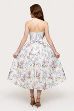Printed Halter Dress — back view
