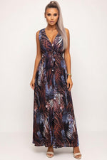 Open Back Print Dress — Orange Print