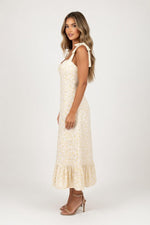 Halter Floral Midi Dress — side view