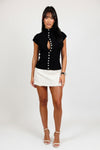 Button-Front Crop Top
