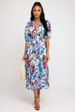 Printed Midi Dress — front view