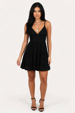 Lace Halter Dress — Black