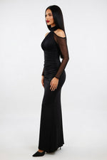 Draped Fishtail Dress — side view