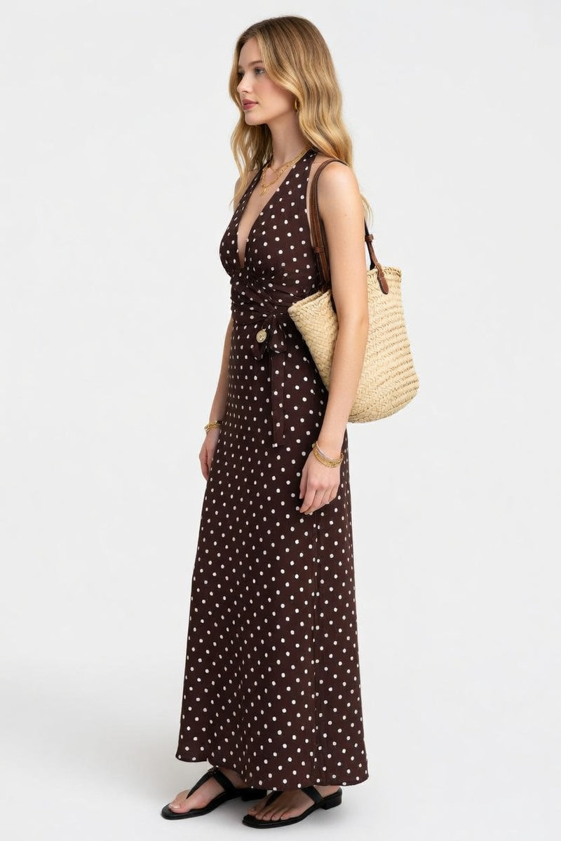 Halter Polka Dot Mini Dress — side view