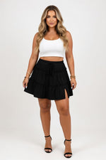Layered Mini Skirt — Black