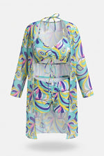 Mesh Three-Piece Swimwear Set — Pattern 10