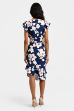 Ruffle V-Neck Mini Dress — back view