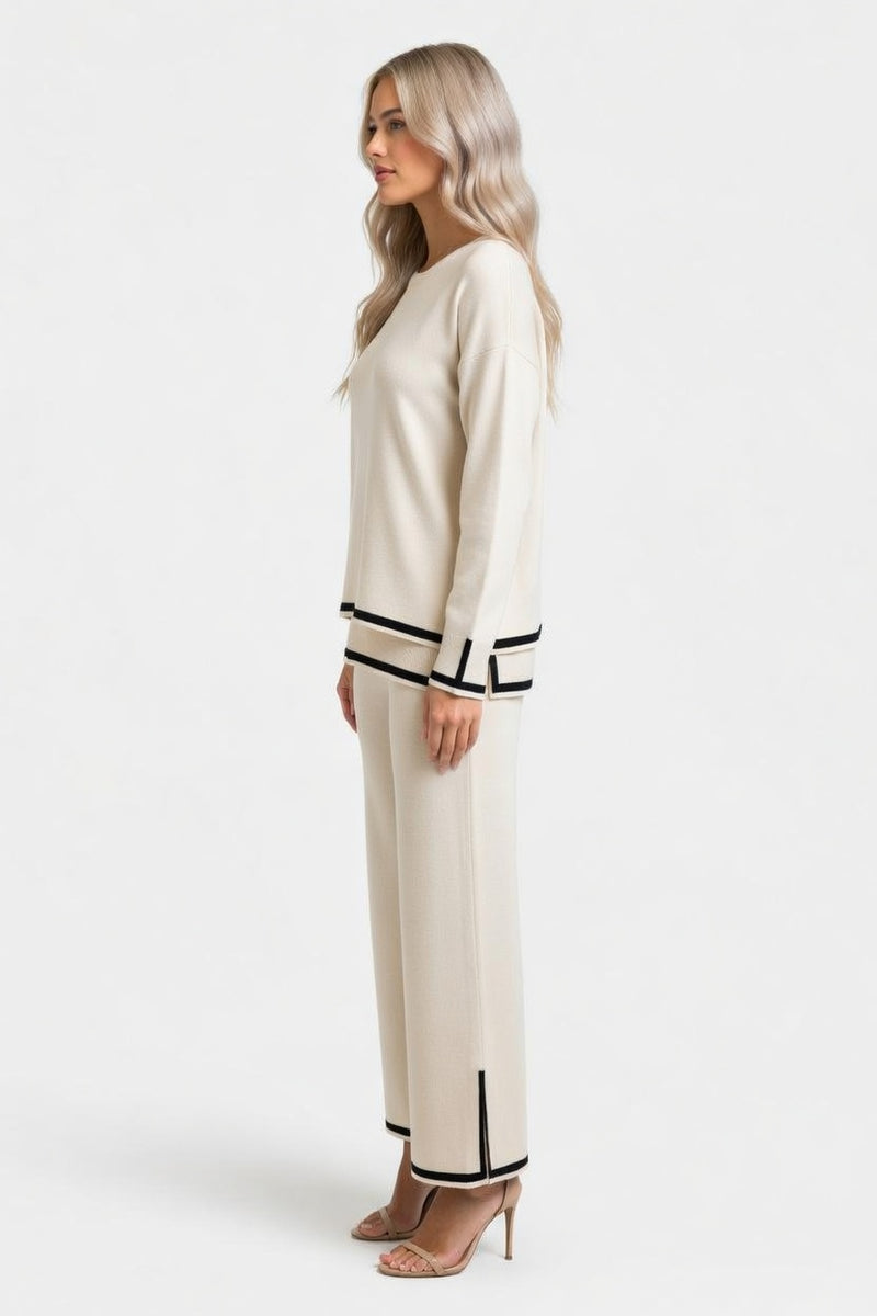 Contrast Detail Knit Co-ord Set — side view