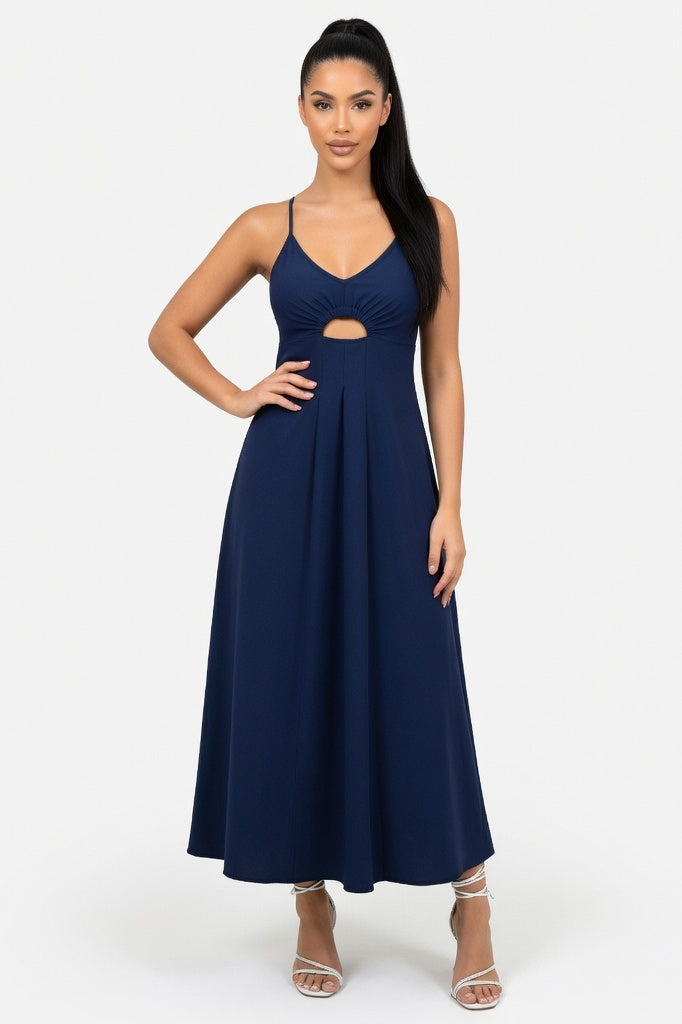 Halter Slip Dress — Dark Blue