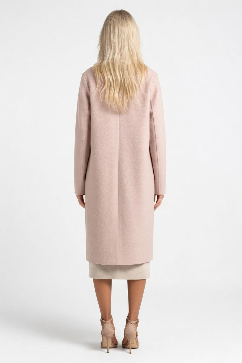 Tailored Wool-Blend Coat — back view