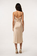 Satin Slip Dress with Side Slit — back view