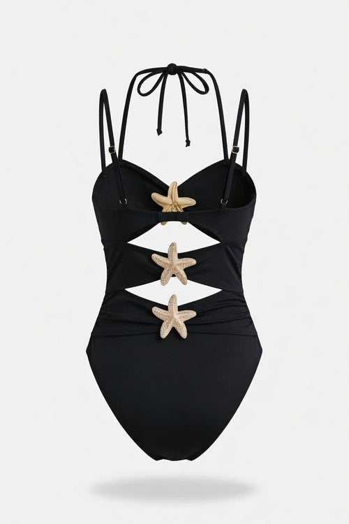 Metal Star One-Piece Swimsuit — back view