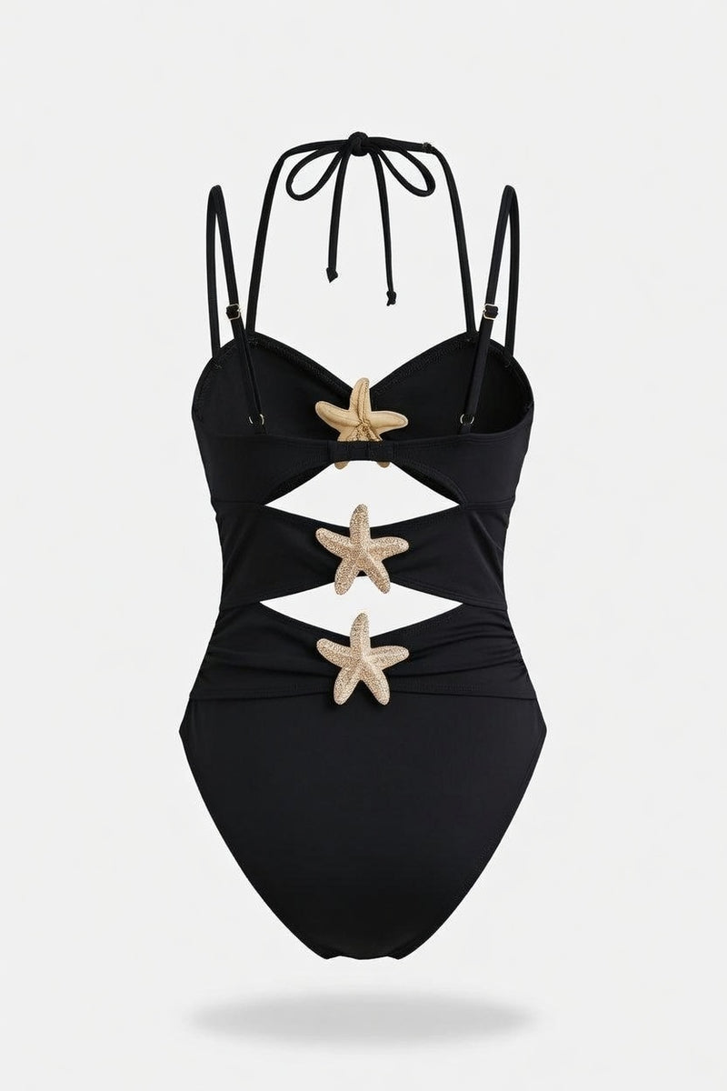 Metal Star One-Piece Swimsuit — back view