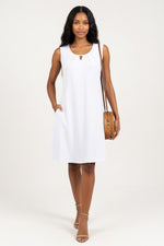 Pleated Pocket Dress — White