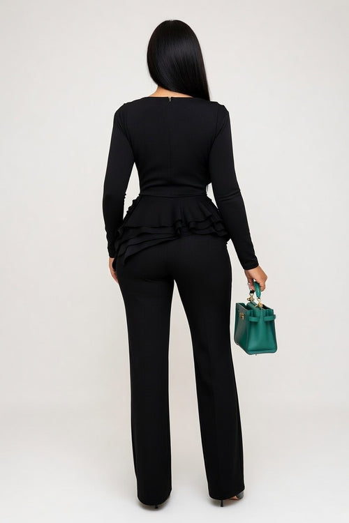 Pleated Two-Piece Co-Ord Set — back view