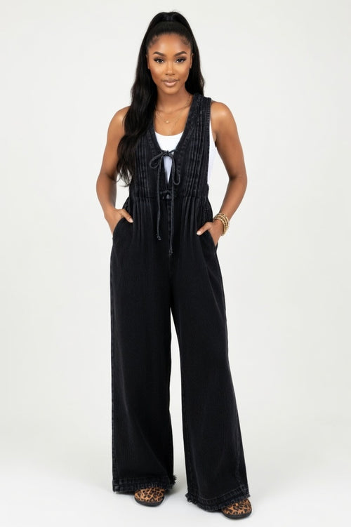 Sleeveless Jumpsuit — Black