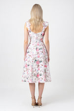 Printed Bow Detail Mini Dress — back view