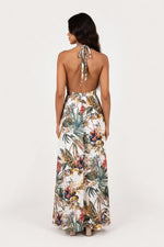 Open Back Print Dress — back view