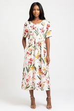 Printed Round Neck Pocket Dress — Print 6