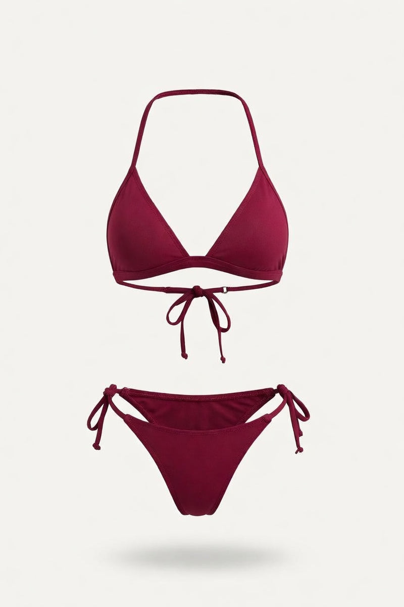 Solid Two-Piece Bikini — front view