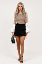 Knitted Halter Top — Khaki