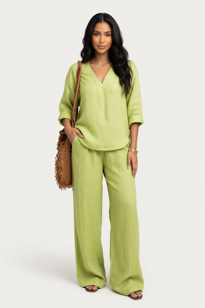 V-Neck Co-Ord Set — front view