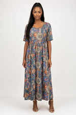 Printed Maxi Dress — front view