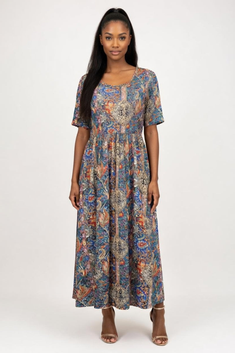 Printed Maxi Dress — front view