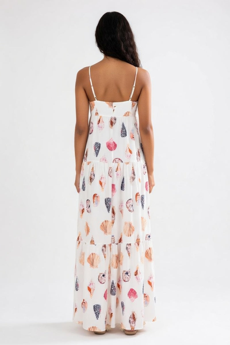 Halter Layered Print Dress — back view