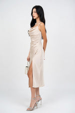 Pearl Strap Satin Dress — side view