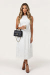 Polka Dot A-Line Midi Dress