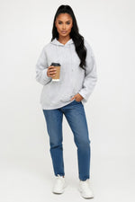 Hooded Cotton Sweatshirt — Grey