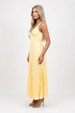 Draped Satin Halter Dress — side view