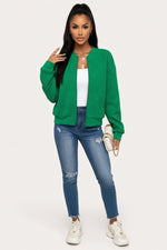 Plaid Zipper Jacket — Green