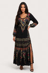 Printed U-Neck Maxi Dress